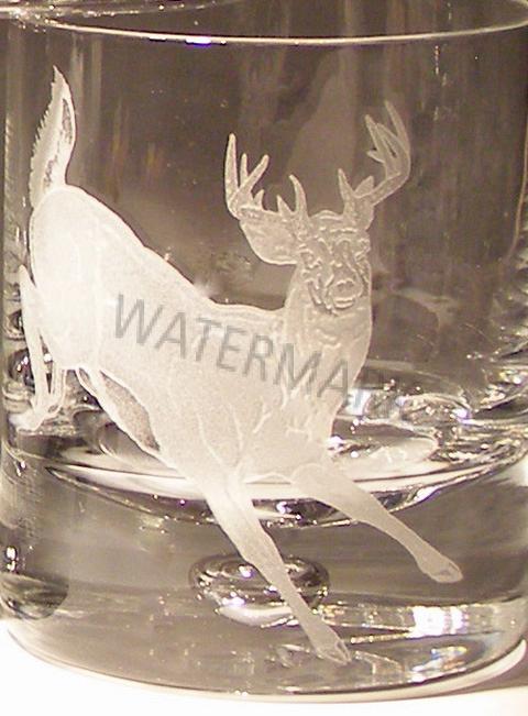 Elk Martini Glass, Elk Etched Crystal Martini