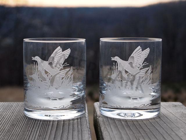 Crystal Game Bird Rocks Glasses set of 4 - Sportsman's Table